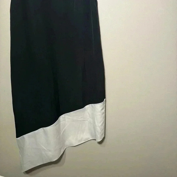 NWT Club Monaco Black/White Colorblock Dress 100% Silk Size 2 - Picture 4 of 8